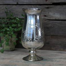 Tulipan vase med slibninger i antik sølvlook- Chic antique