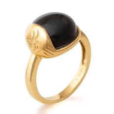 A Pure Mind Tro ring forgyldt med sort obsidian trr54g-bl 53 - 53