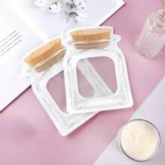 White Mason Jar Shaped Snack Storage Bag StandUp SelfSealing Bag For Baking Cookies Unusual Shaped Packaging Bag For Food Suitable For Storing And Pac - Multicolor - Random Color - 1,White - 5 Pieces