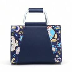 Blue Womens Bag Niche Design Printed Hardware Hand Held Handbag Womens  New Crossbody Small Square Bag Hand Cut The Floral Pattern May Not Match The P - Blue