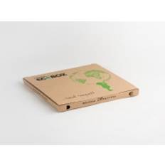 Pizzaæske ecobox brun fluorfri 32x32x3 cm - (100 stk.)