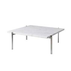 PK61™ Sofabord 80x80 - Hvid marmor, matslebet