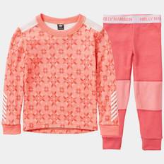 Helly Hansen Kids' Graphic LIFA® Merino Wool Base Layer Set Skiundertøj Børn, Sunset Pink / 134 cm / 9 år