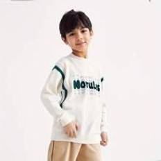 Annil Boys Mid Neck Pure Cotton Fashionable Casual Cotton Sweater White - White - 110,120,130,140,150,160