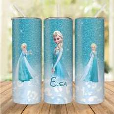 Authentic Disney Frozen Elsa Cartoon Pattern oz Stainless Steel Insulated Tumbler Cup With Straw Suitable As A Gift For Children  pc - Princess - 20oz