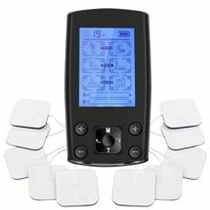 Portable Digital Massage  Massage Modes  Intensities Rechargeable Machine EMS Electric Muscle Stimulator Professional TENS Unit Machine Pulse Massager - Black