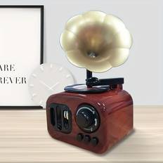 1pc Vintage Gramophone Ornament, Vintage Nostalgic Furniture Decorations, Music Boxes, Phonographs, Photography Props, For Home Room Living Room Office Decor, Mother's Day New Year Easter Gift