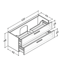 Dansani Luna vaskeskab med 2 skuffer 120 cm model N91279