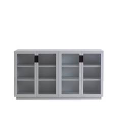 Asplund - Frame 160 Medium Glass Doors - Light Grey / Black Leather