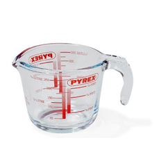 Pyrex Classic Målekande 0,25 liter Klar - Rød skrift, hank