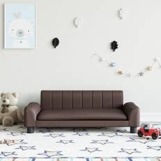 vidaXL sofa til børn 90x53x30 cm kunstlæder brun