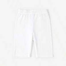 Patpat Tween Girl Solid Color Cotton Leggings Shorts - White - 6Y,7Y,8Y,9Y,10Y,4Y,5Y,12Y