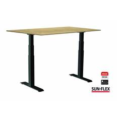 Sun-Flex Easydesk VI hæve-sænkebord 160x80cm birk med sort stel