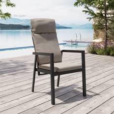 Paris cafésæt/hvilestolesæt - 2 stole og bord 55 cm i antracit aluminium