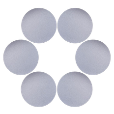 Coasters i sølvfarvet PU læder, Ø 10 cm - 6 stk.