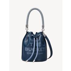 LEATHER BUCKET BAG BLUE SEA