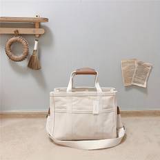 Canvas Tote Bag With Seperations, Durable Lightweight Shoulder Bag, Casual Practical Commuter