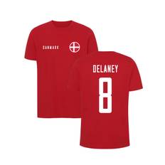 Danmark landshold, landsholdstrøje, t-shirt børn, Delany 8, danish red, 2 år