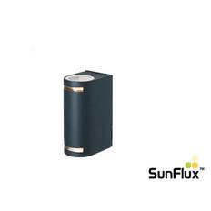 SunFlux Antracitgrå væglampe dobbelt spot inkl. 2x GU10 LED