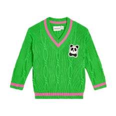 Mini Rodini Cable-knit cotton sweater - green - Y 6/7