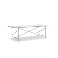 HANDVÄRK FURNITURE Dining Table 230 L: 230 x 96 cm - Stainless Steel/ White Marble