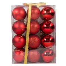 Julekugler - Røde - Pakke med 24 stk. Måler 6 cm i diameter