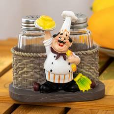 1pc Chef Glass Bottle Salt And Pepper Shaker, For Restaurant Home Kitchen Fried Chicken Shop Cafe And Picnic Decoration Supplies, Christmas And New Year Party Supplies Eid Al-adha Mubarak