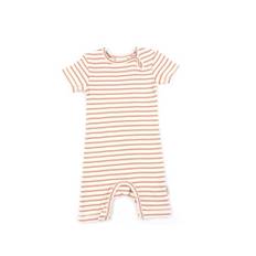 Petit Piao sea shell pink stribet jumpsuit