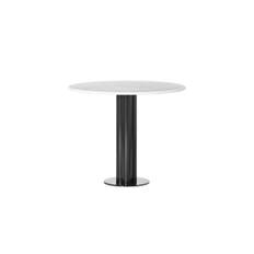 Louise Roe - Roundabout White Table - Spisebord - White Marble With Black Base - Ø90 X H74 CM