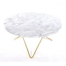 OX Denmarq O Table Sofabord Ø: 80 cm - Brass/White Carrara Marble