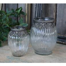 Vase med sølvdekor – stor – Chic Antique