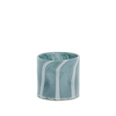 Marelle vase/fyrfadsstage i glas 10 cm. lyseblå