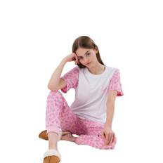 Hype Girls Leopard Print Pyjama Set - 14 Years / Pink-White