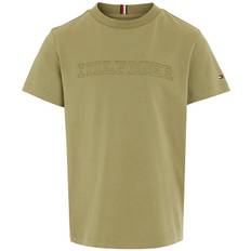 Tommy Hilfiger T-shirt - Debossed Monotype - Faded Olive - Tommy Hilfiger - 16 år (176) - T-Shirt