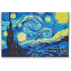 STARRY NIGHT af Vincent Van Gogh - diamond painting - 40 x 60 cm / Uden (kun lærred)