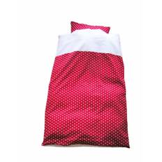 Junior sengetøj  - Hvide stjerner - Rød