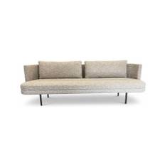 Zilt 4-personers sofa i metal og tekstil 280 x 75 cm - Sort/Gråbrun