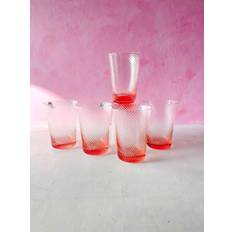 6 drikkeglas i lyserød spiral – 400 ml