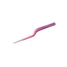 Pincet i rustfri stål med flertonet mat pink belægning, 20 cm