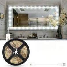 Set Of USB ButtonTouch Controlled LED Mirror Decorative Light DCV White Light  LightMeter Flexible LED Strip Light Suitable For Wardrobe TV Bar Counte - White - 3m/Button(-03),1m/Button(-01),5m/Button(-05),1m/touch(-01),3m/touch(-03),5m/touch(-05)