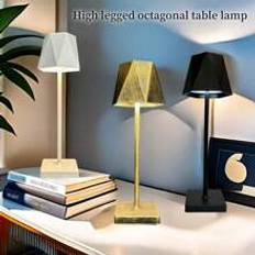 Diamond Shape High Table Lamp Bedroom Reading Night Light Restaurant And Bar Decorative Light Touch Control NordicModern Style USB Wire Charging Atmos - Color - Three-color Stepless Dimming-black,Three-color Stepless Dimming-white,Three-color Infinite Dimming-b