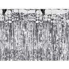 PartyDeco Festgardin, sølv, 0,9 x 2,5m