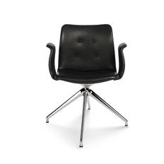 Bent Hansen Primum Dynamic Armchair SH: 46 cm - Polished Aluminium/Zenso 2 Black Leather 207