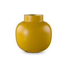 Vase Metal Round Yellow 25cm