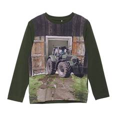 Minymo T-Shirt - Forest Night m. Traktor - Minymo - 6 år (116) - Bluse