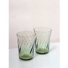 Concave glas - Æske med 2⼁Swirl - Moss Green - 250 ml