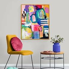 håndlavet moderne abstrakt stor vægkunst simpelt farverigt oliemaleri på lærred stue boligindretning uden ramme Lightinthebox