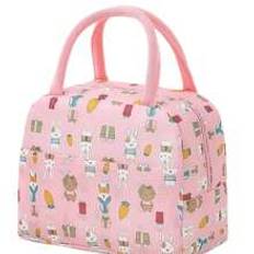 New Kids Large Capacity Pink Waterproof Animal Pattern Cartoon Tote Handbag Cute Small Tote Bag For Outings - Pink