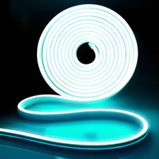 LED Neon Light Strip ftm Neon Light Strip V Silicone LED Neon Rope Light Waterproof Flexible LED Neon Light For Bedroom Indoor And Outdoor Multiple Co - Ice Blue - 5 m