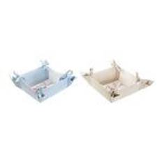 Kurv DKD Home Decor Love Blå Beige Bomuld (2 pcs)